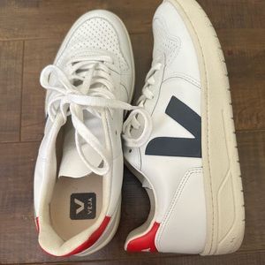 Veja White and Red Sneakers